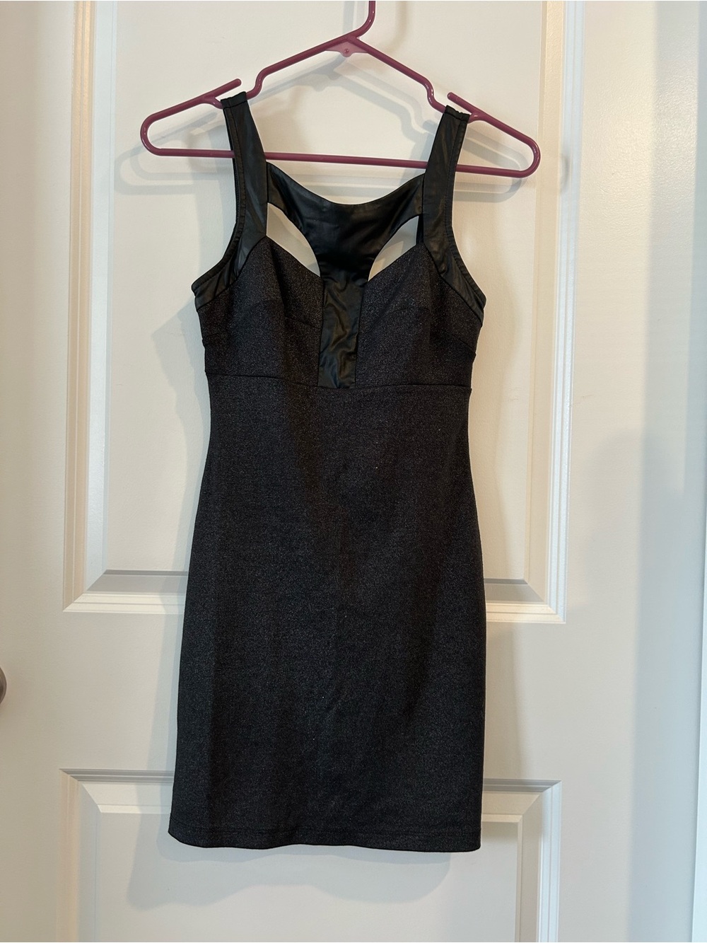 Mystic Black Mini Dress with Cutout Bodice